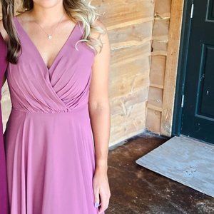 David’s Bridal V-Neck Tank Full Skirt Bridesmaid Dress Size 4 Color Chianti